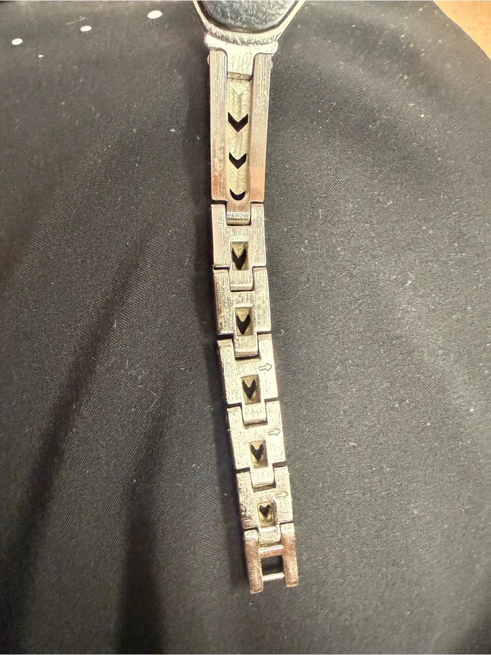 Vintage Elgin Ladies Marcasite Onyx Watch Mother of Pearl Dial Art Deco Style